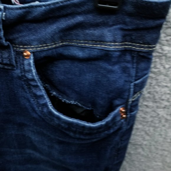 YMI Women's 7 Mid Rise Blue Distressed Skinny Jeans 27" 28.5" 9" - Picture 9 of 11